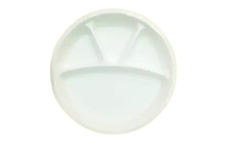12" 4 COMPARTMENT ROUND BIO PLATE (WHITE)
