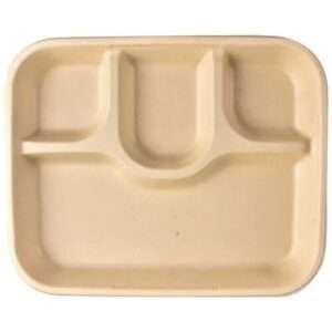 4 COMPARTMENT BIO MEAL TRAY (NATURAL)