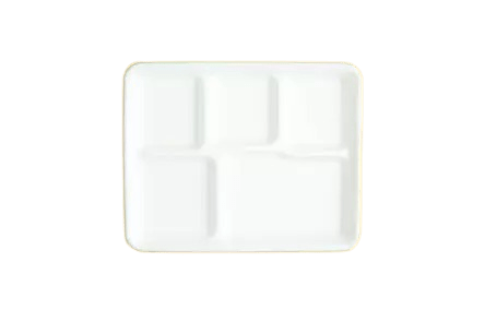 5 COMPARTMENT EXPORT BIO SCHOOL TRAY (WHITE)