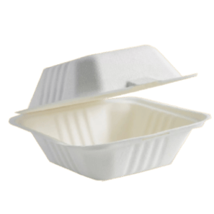 6"x 6" BIO HAMBURGER BOX (WHITE)