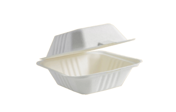 6"x 6" BIO HAMBURGER BOX (WHITE)