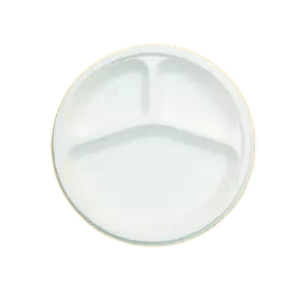 10" 3 COMPARTMENT ROUND PLATE (WHITE)