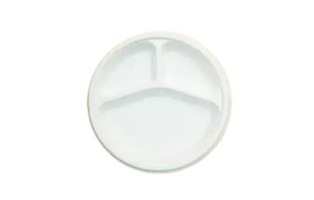 10" 3 COMPARTMENT ROUND PLATE (WHITE)