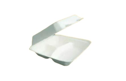 9"x 9" 3 COMPARTMENT BIO CLAMSHELL BOX (WHITE)