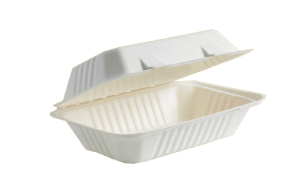 9"x 6" 1 COMPARTMENT BIO CLAMSHELL BOX (WHITE)